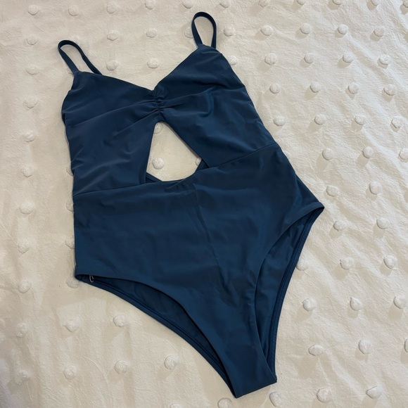 Jolyn Swimwear Ariana in Laguna | Blue One Piece Swimsuit with Cutouts - Picture 3 of 9